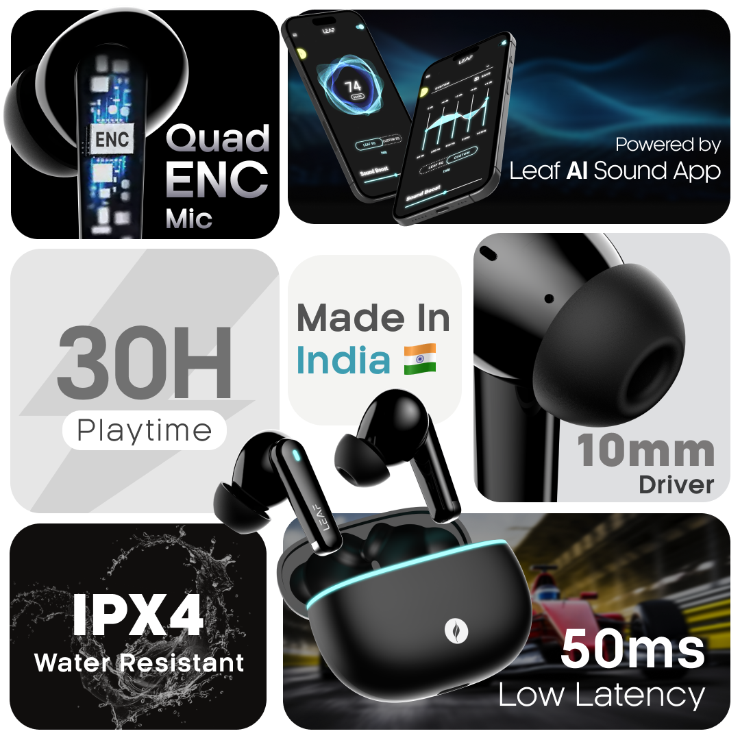 Combo: LEAF BASS + LEAF BUDS X121 CARBON BLACK