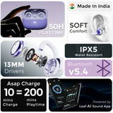 Leaf Buds Air Open-Ear Wireless Earbuds (Lavender)