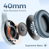 LEAF BASS PRO WIRELESS HEADPHONES (AQUA GREY)