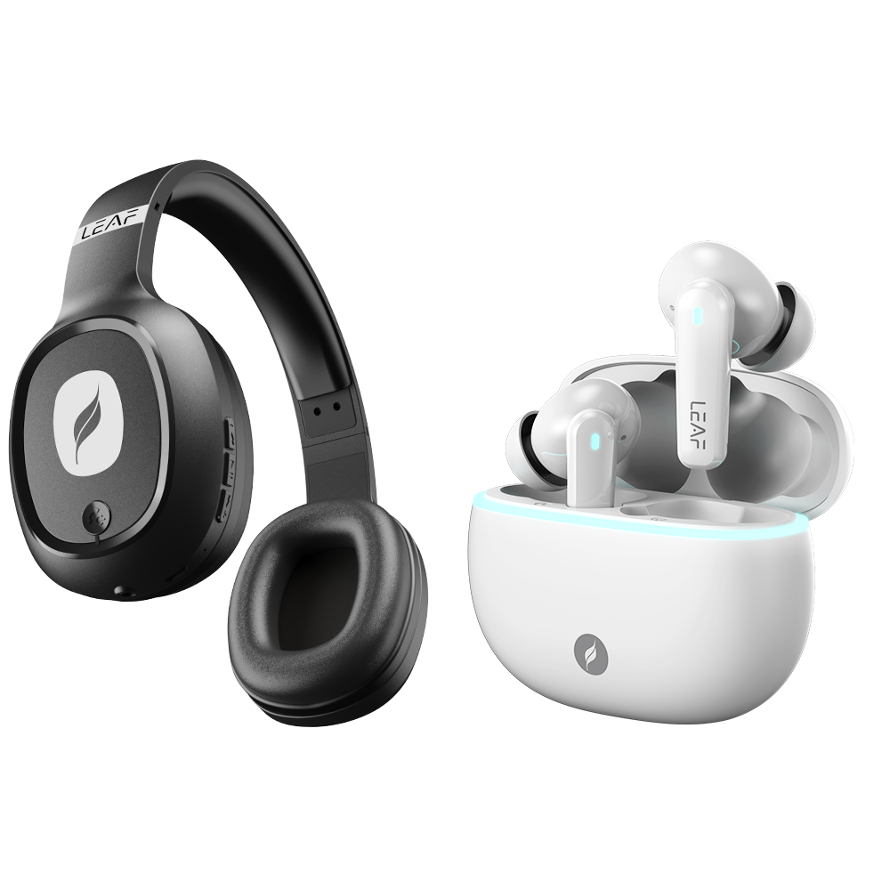 Combo: LEAF BASS + LEAF BUDS X121 PURE WHITE